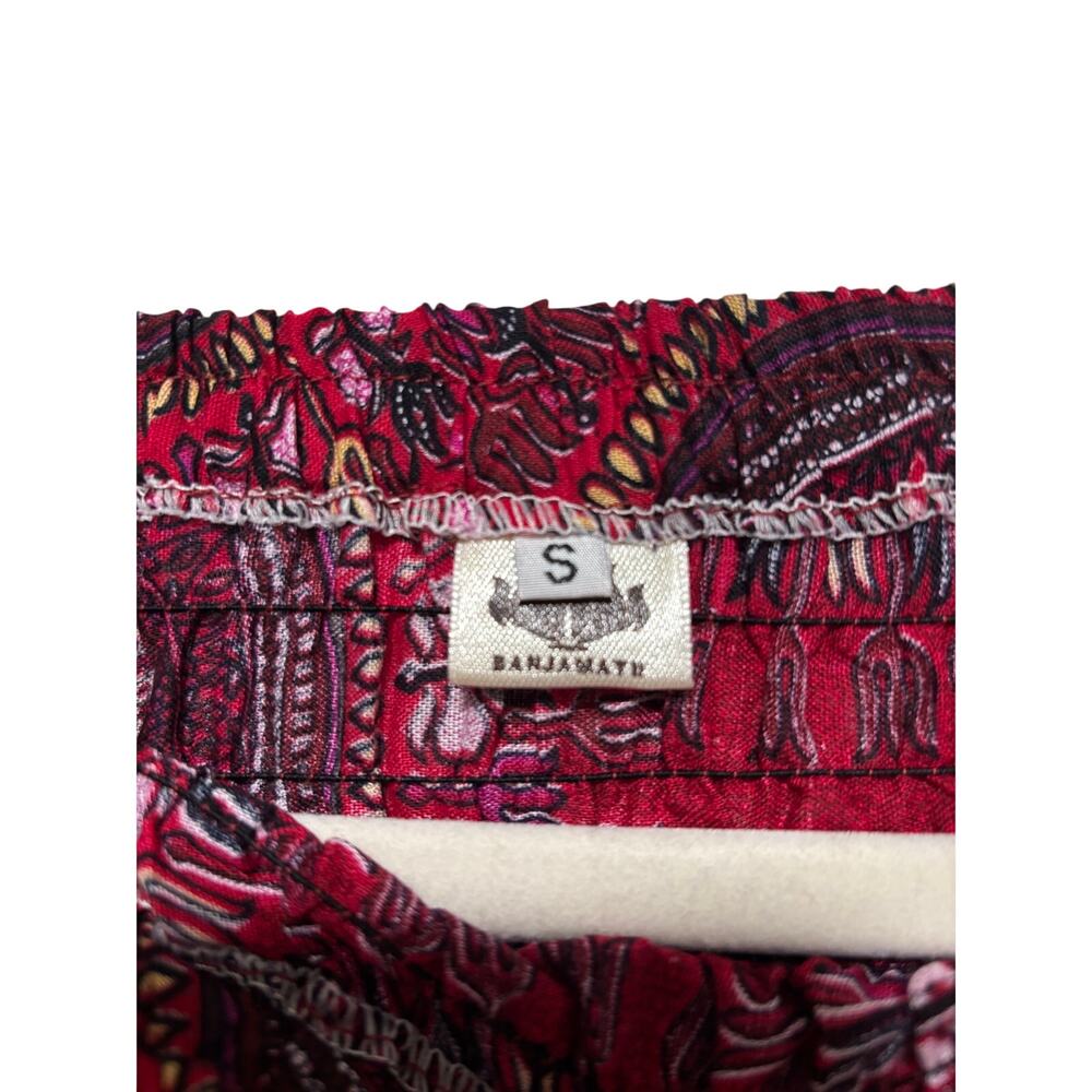 Bohemian Red Patterned Strapless Jumpsuit Small - Picture 4 of 9